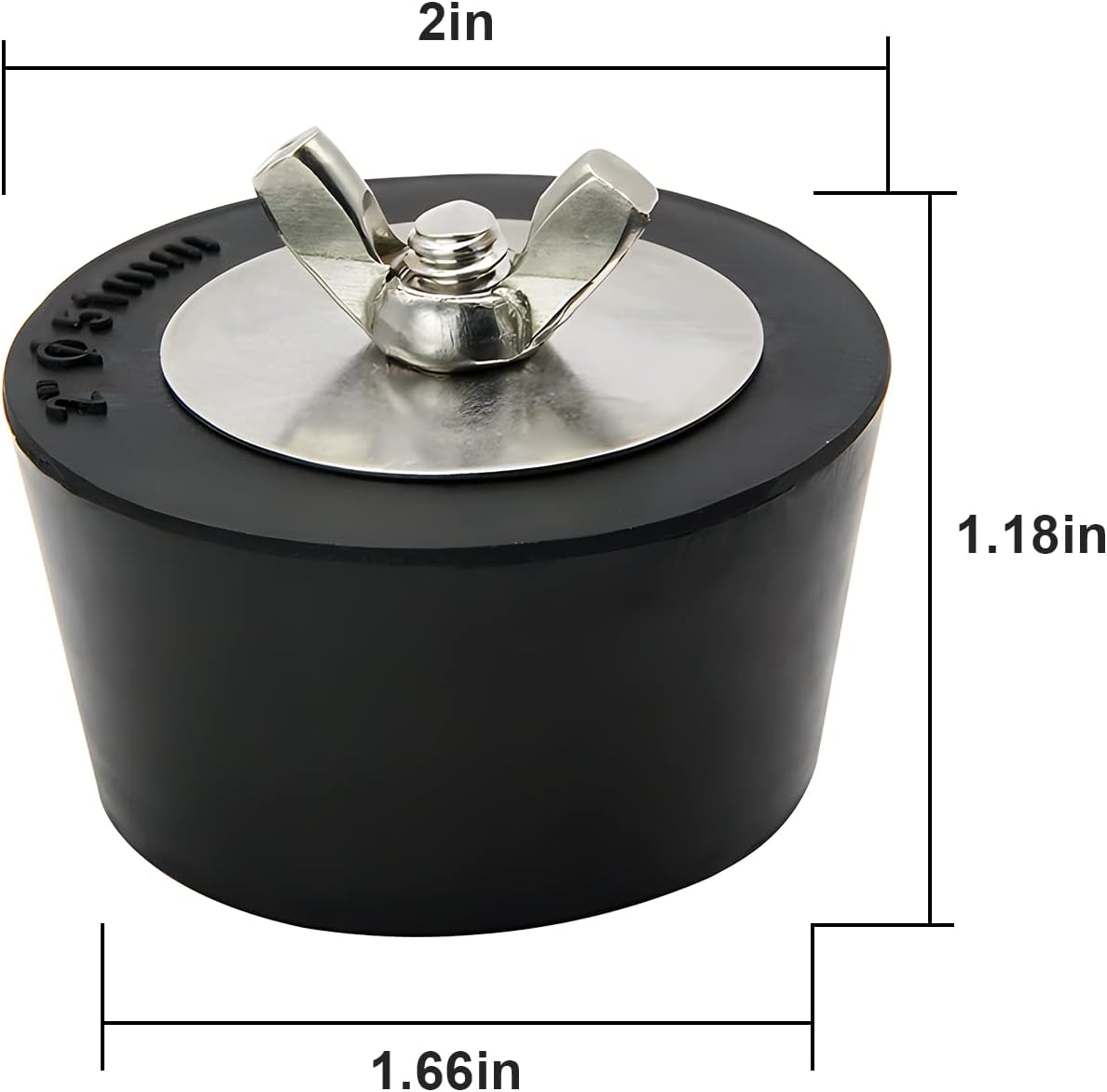 (2 PCS) 2" Rubber Pool Winterizing Plugs with Stainless Steel Screw Bolts, Winter Anti-Expansion Plug image number 1