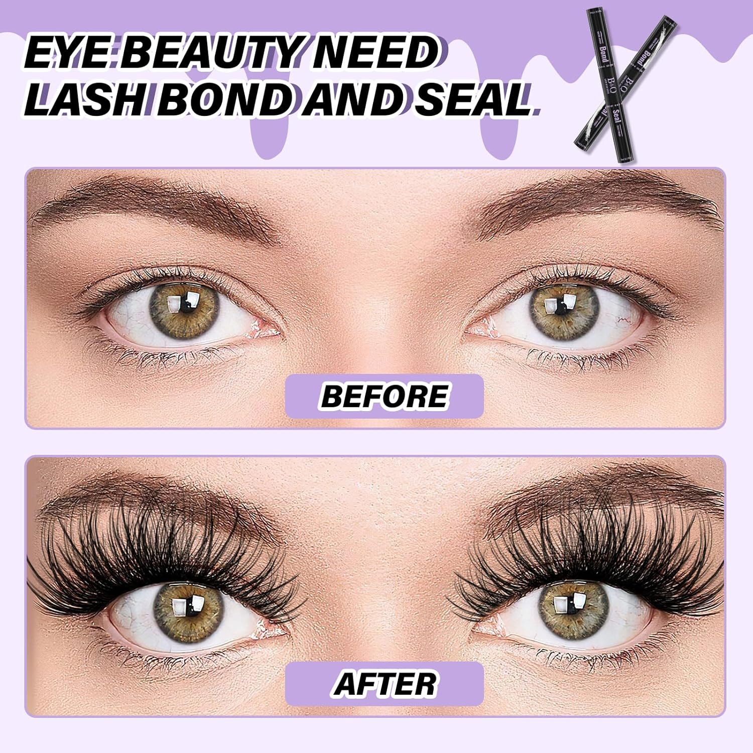 Lash Bond and Seal 10ML Eyelash Bond and Seal Lash Glue for Lash Clusters Black Bond Super Strong Lash Extension Bond and Seal Lasting Bond and Lock 72 Hours(Djst-Black-New) image number 5