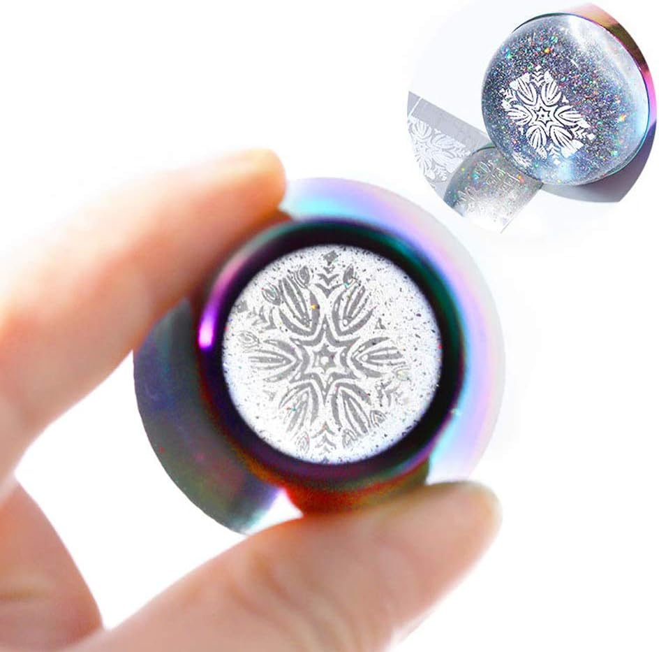 1 Piece Nail Art Stamper Nail Stamper Nail Stamping Kit Silicone Nail Art Stamper Stamping Palette Image Transfer Tool DIY Polish Print Template Manicure Tools(Multicolor) image number 2