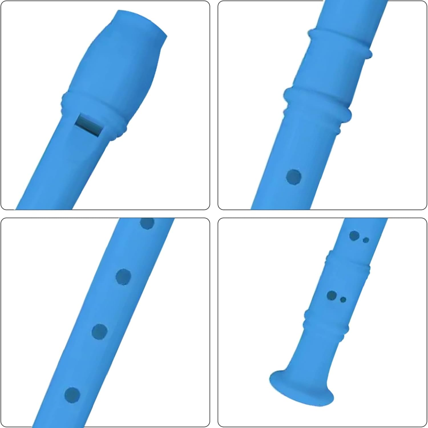 Soprano Recorder 8 Hole Classic German Style Descant Flute Musical Instruments + Cleaning Rod for Beginners Kids School Graduation Gift (Blue) image number 1