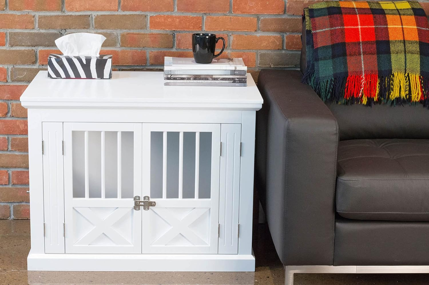 Zoovilla PTH0662020110 Triple Door Dog Crate, Medium, White