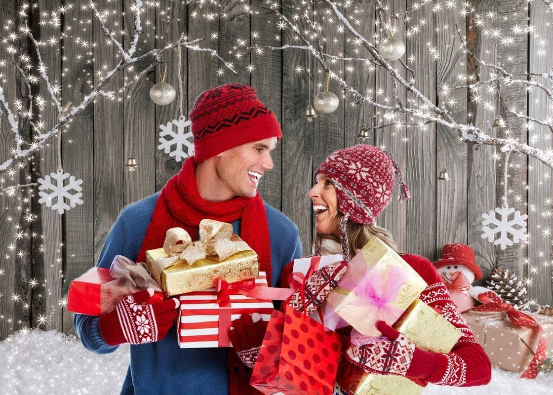 LYWYGG 10X8FT Christmas Backdrop Snow Floor Photo Backgrounds Wooden Wall Photography Backdrops for Child CP-70-1008 image number 5