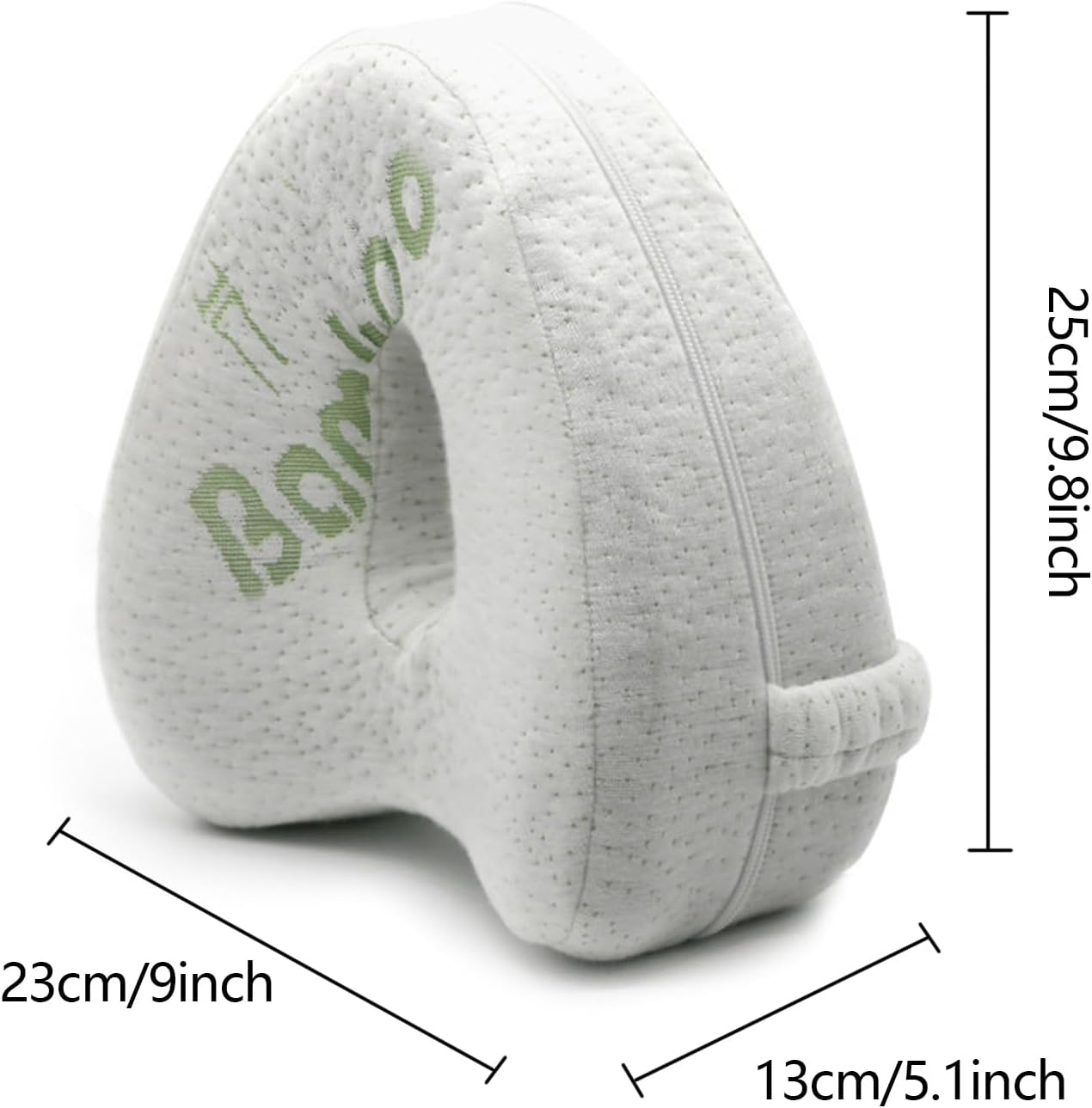 Memory Foam Knee Pillow with Elastic Band, Knee Pillow for Side Pillow, Suitable for Leg, Back, Knee Pain, Improve Sleep Quality, Side Sleeper Leg Pillow(Fibrous Bamboo) image number 1