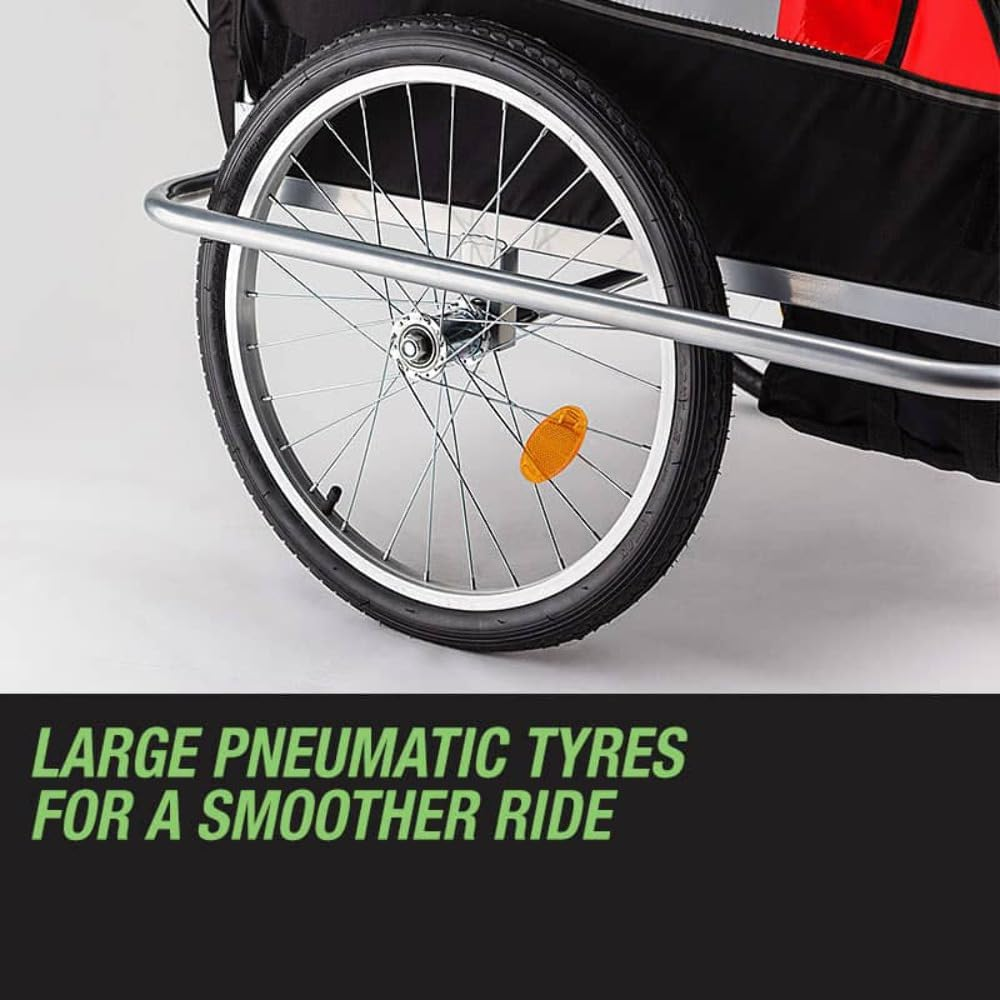 Tag-Along Kids Bike Trailer Child Bicycle Pram Stroller, Red image number 4