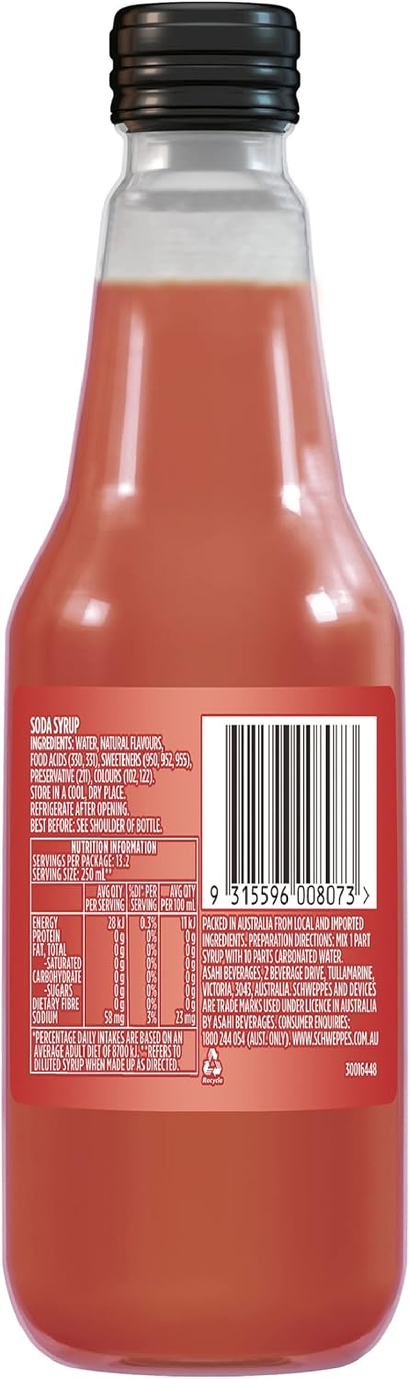 300ML X 12 GLS SCH LLB ZS SODA SYRUP