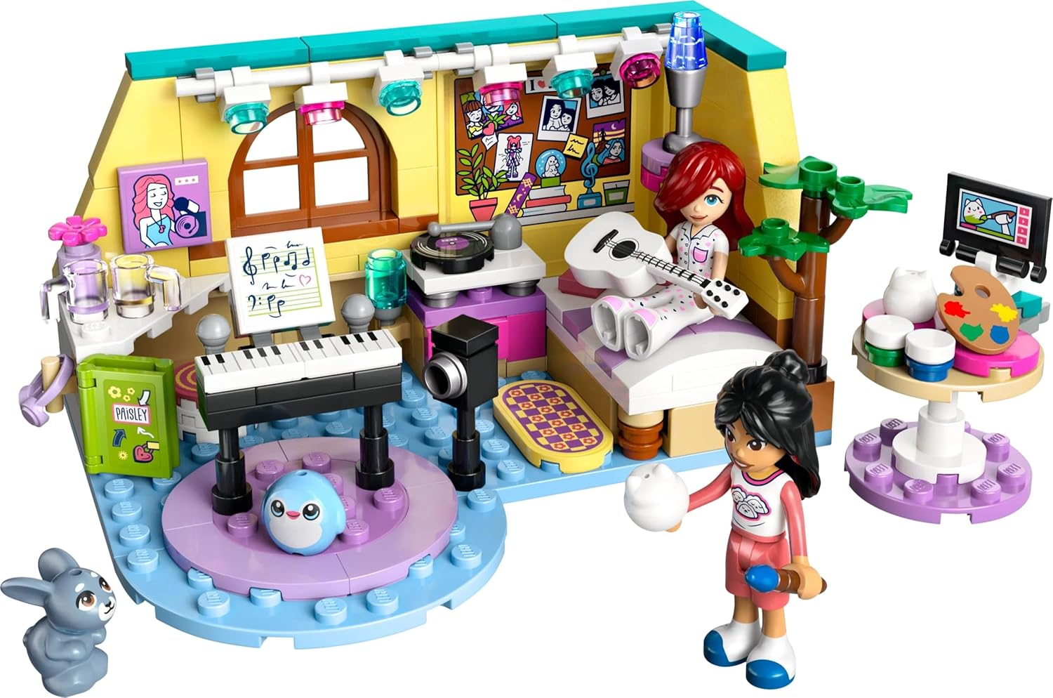 LEGO Friends Paisley&rsquo;S Room 6 Year Old Girl Toy, with 2 Mini-Doll Characters, Building & Construction Kids Set with Bunny Animal Figure, Musical Instruments and Dolls' House Accessories, 42647 image number 2