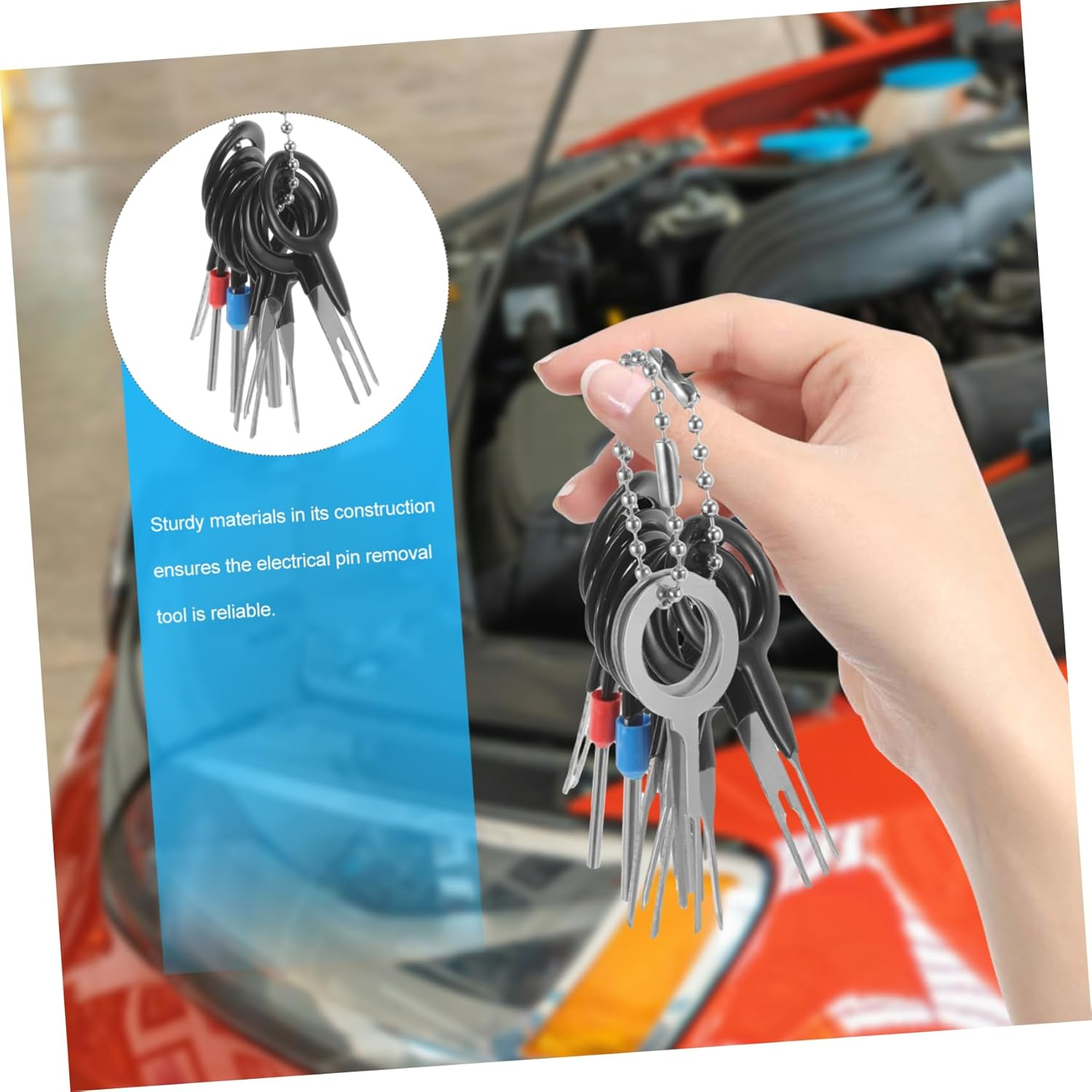 Alipis 14Pcs Car Terminal Tool Kit Electrical Pin Extractor Set Vehicle Wire Harness Terminal Ejector Tools for Mechanics Automotive Electrical System Repair image number 4