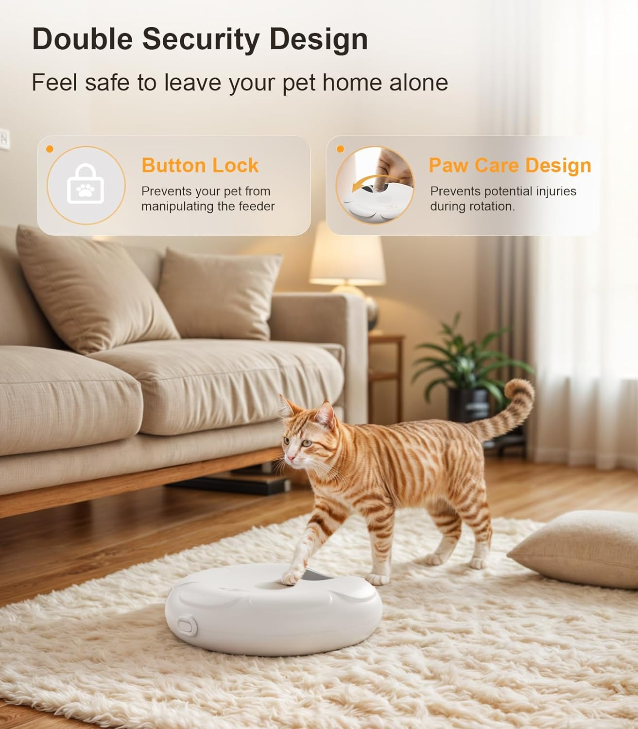 Casfuy Automatic Cat Feeder Cordless - Automatic Cat Food Dispenser for Wet Moist Food with 4 Ice Packs Rechargeable Auto Feeder for Cats Small Dogs with Programmable Timer Low Battery Indicator image number 7