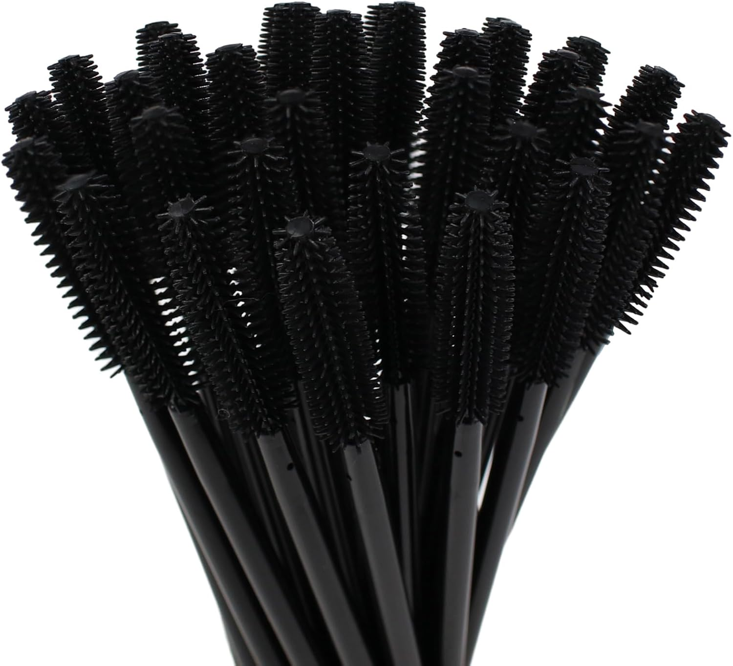 100Pcs Disposable Silicone Eyelash Mascara Brushes Wands Applicator Eyebrow Brush Makeup Tool Kit Set (All Black)
