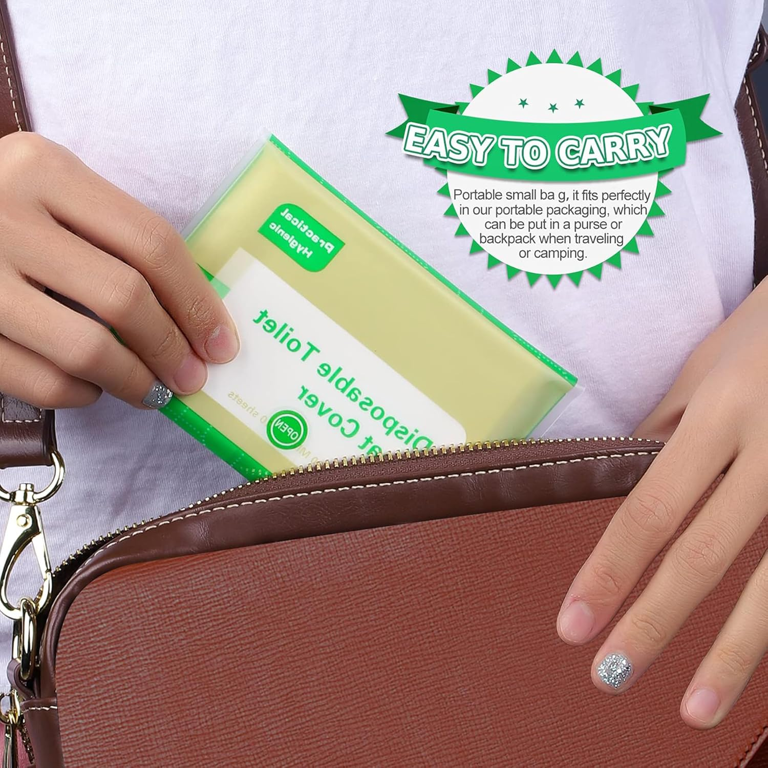 Toilet Seat Covers Disposable, 60Pcs Flushable Travel Disposable Toilet Seat Covers for Adults Kids Potty Training, Travel Essential Accessories for Airplane, Road Trips, Camping