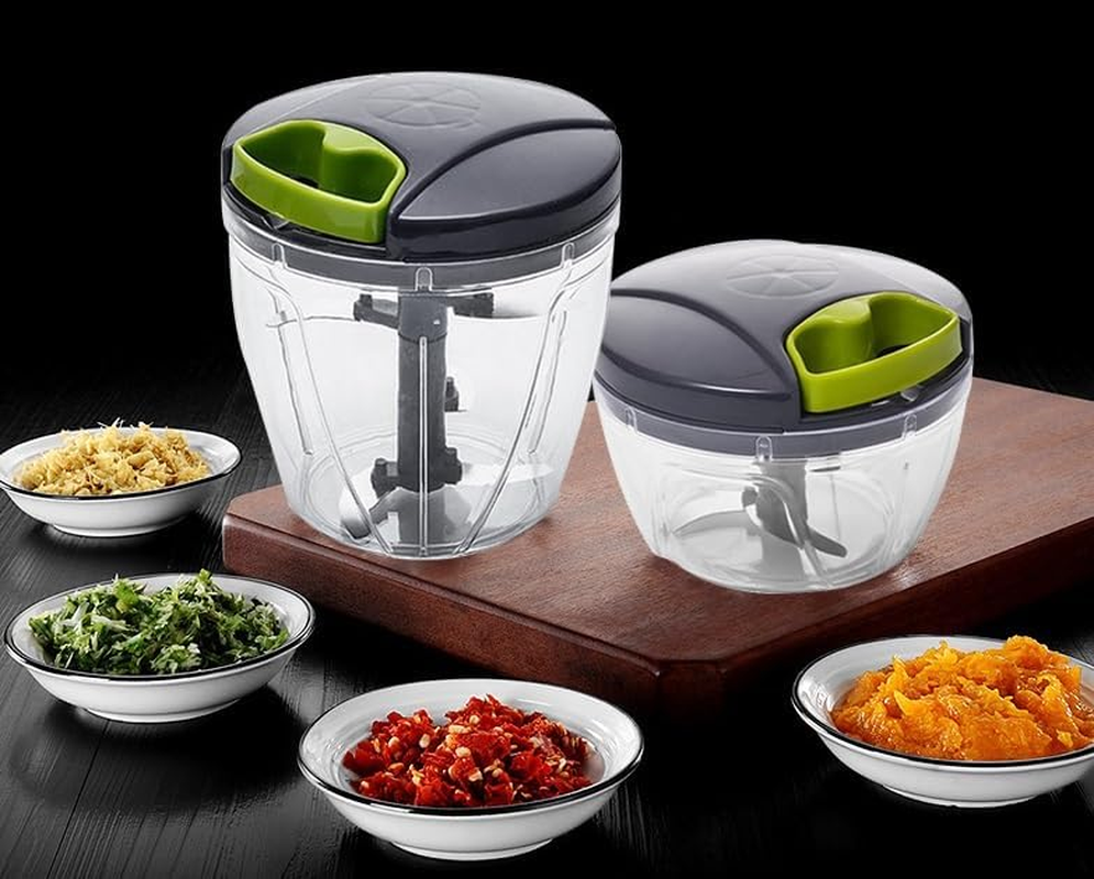 Compact Fast Vegetable Fruit Chopper Cutter Food Onion Veggie Dicer Slicer Kitchen Tool (Grey, One Size) image number 3