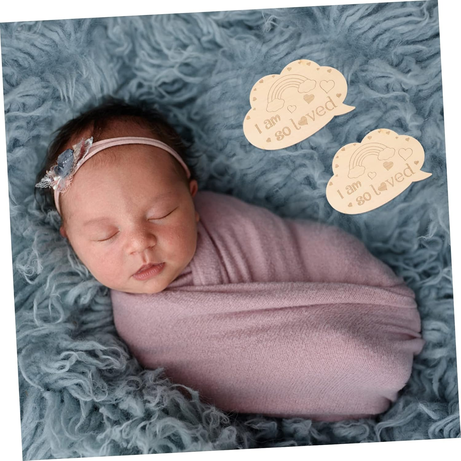 1 Set Monthly Milestone Cards Growth Commemorative Cards Capture Milestones with Double Sided Engraved Discs for Newborn Photo Props image number 1