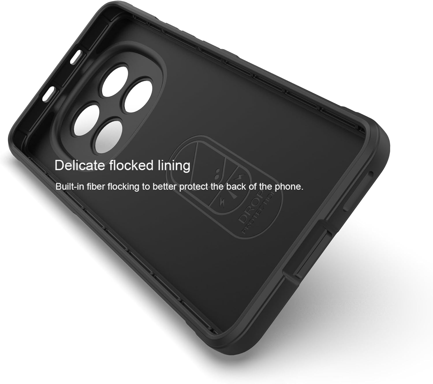 ESHUYI Liquid Silicone Case for Xiaomi Redmi Note 15 5G with Anti-Germ Protection, Anti-Scratch Soft Microfiber Lining, High Resilience Gel Rubber Full Body Shockproof Cover, Black image number 5