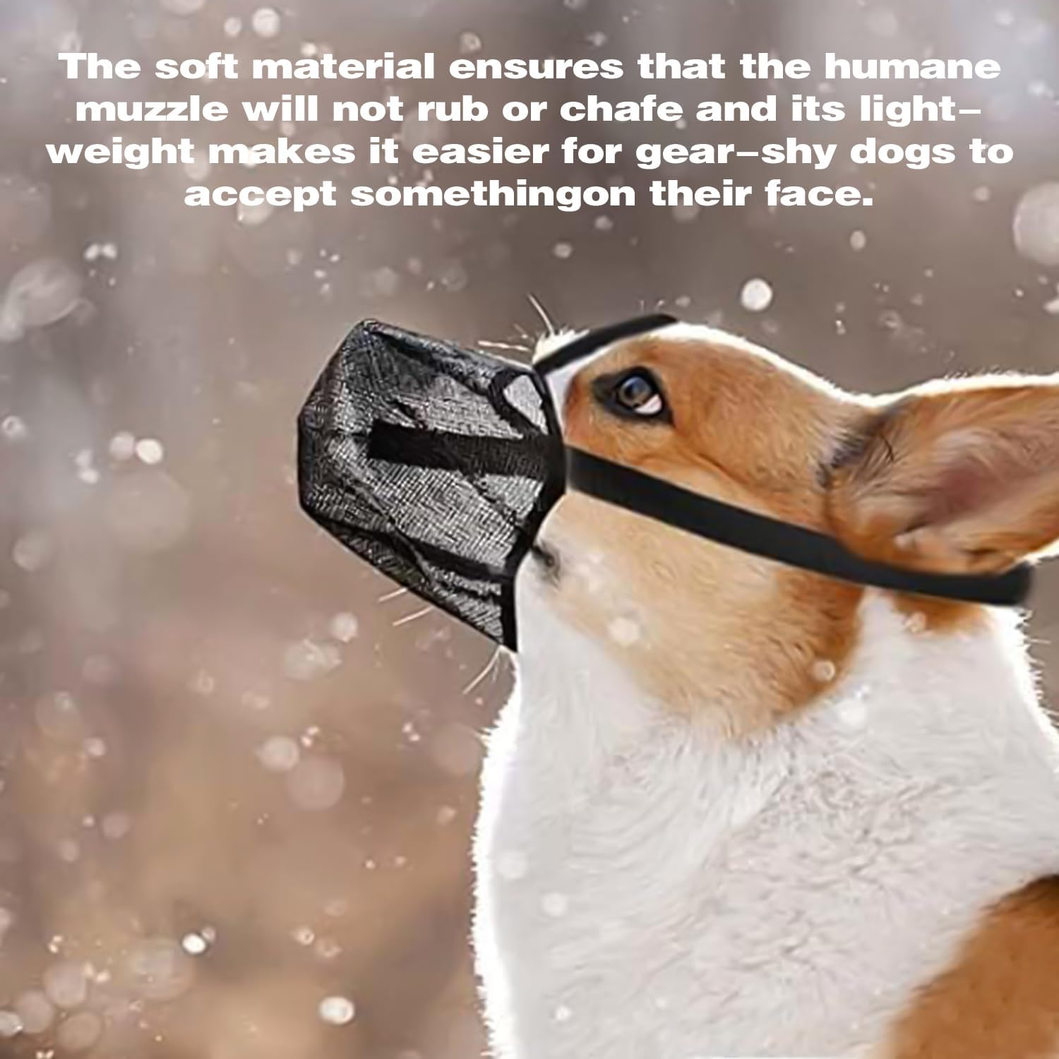 Muzzle for Dogs, Mesh Dog Muzzle for Dogs with Rounded Mesh, Dog Muzzle to Prevent Eating, Biting, Chewing, Muzzle for Small, Medium and Large Dogs (L)