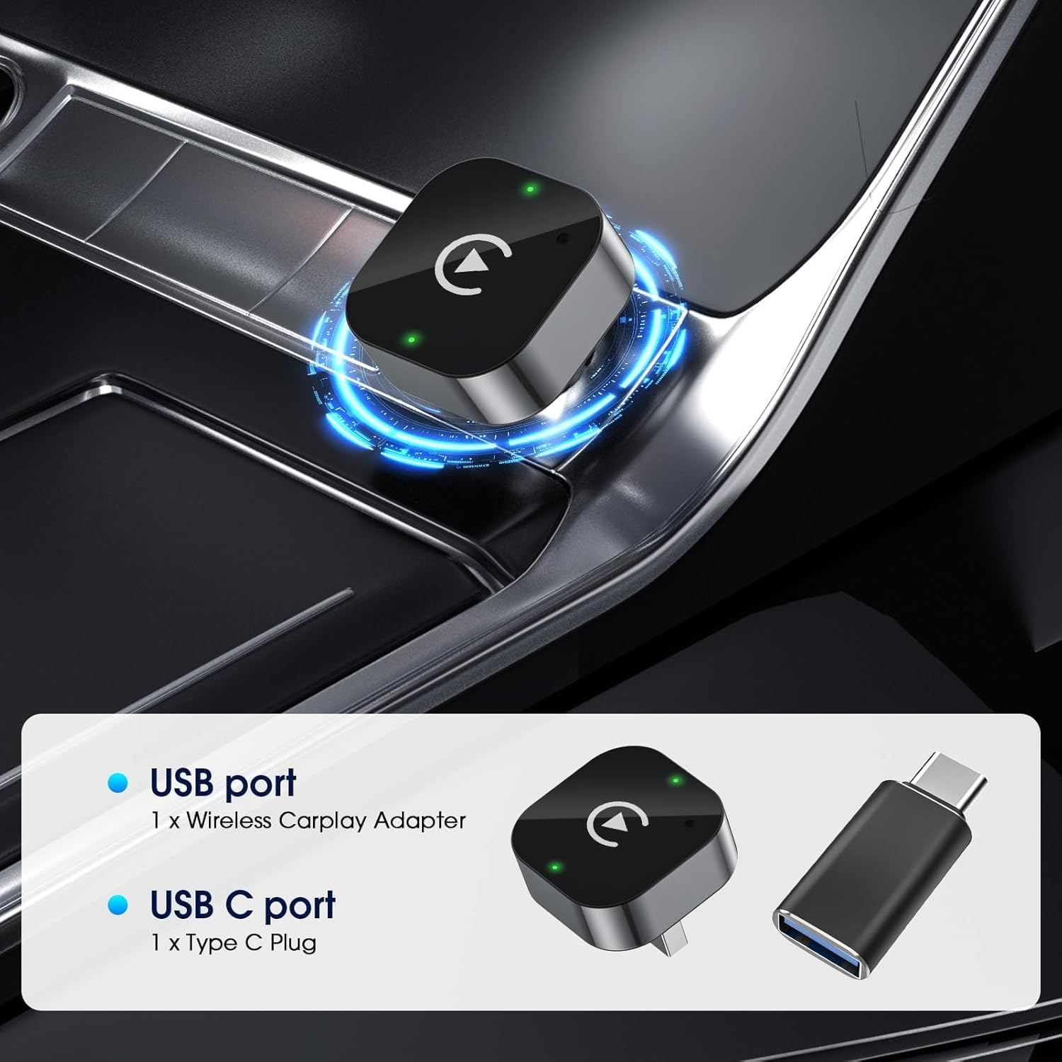 Wireless Carplay Adapter & Android Auto,2025 Upgrade Wired Carplay to Wireless,2-In-1 Mini USB Design with Fast Stable Connection Car Play for Apple Ios 10+, Android 11+ Version image number 3
