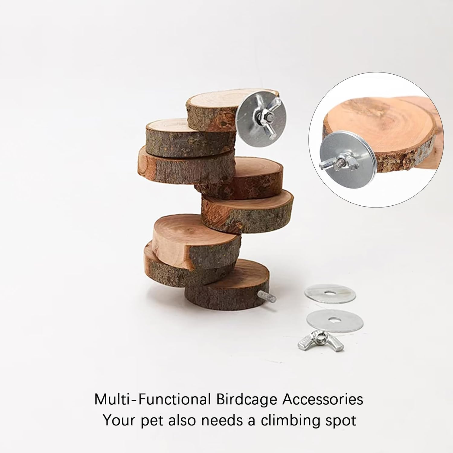 DXQCHDUO Parrot Ladder Toy,Wood Bird Ladder Perch Toy,Bird Platform Birdcage Ladder Climbing Toy 8 Step,Hamster Ladder Small Animals Cage Accessories image number 2