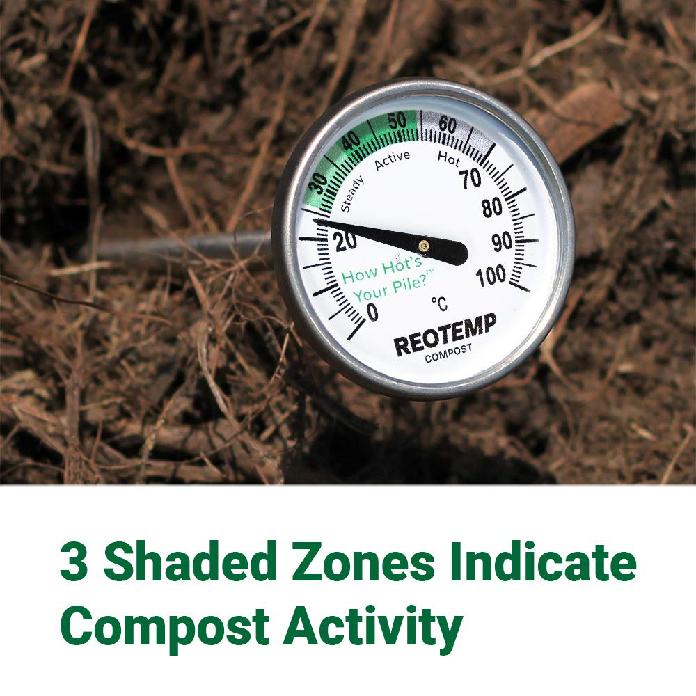 REOTEMP Backyard Compost Thermometer - 20 Stem with Composting Instructions (Celsius) image number 3