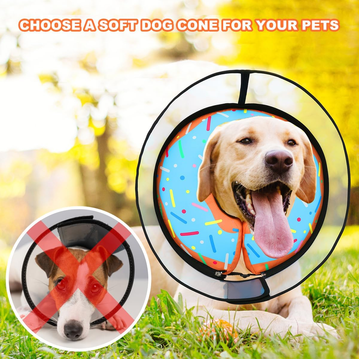 TMEOIIPY Inflatable Dog Cones for Large Dogs, Soft Dog Cone Collar Alternative after Surgery, Adjustable Dog Donut Cone Protective Elizabethan Collar Pet Collar to Stop Licking-L image number 6