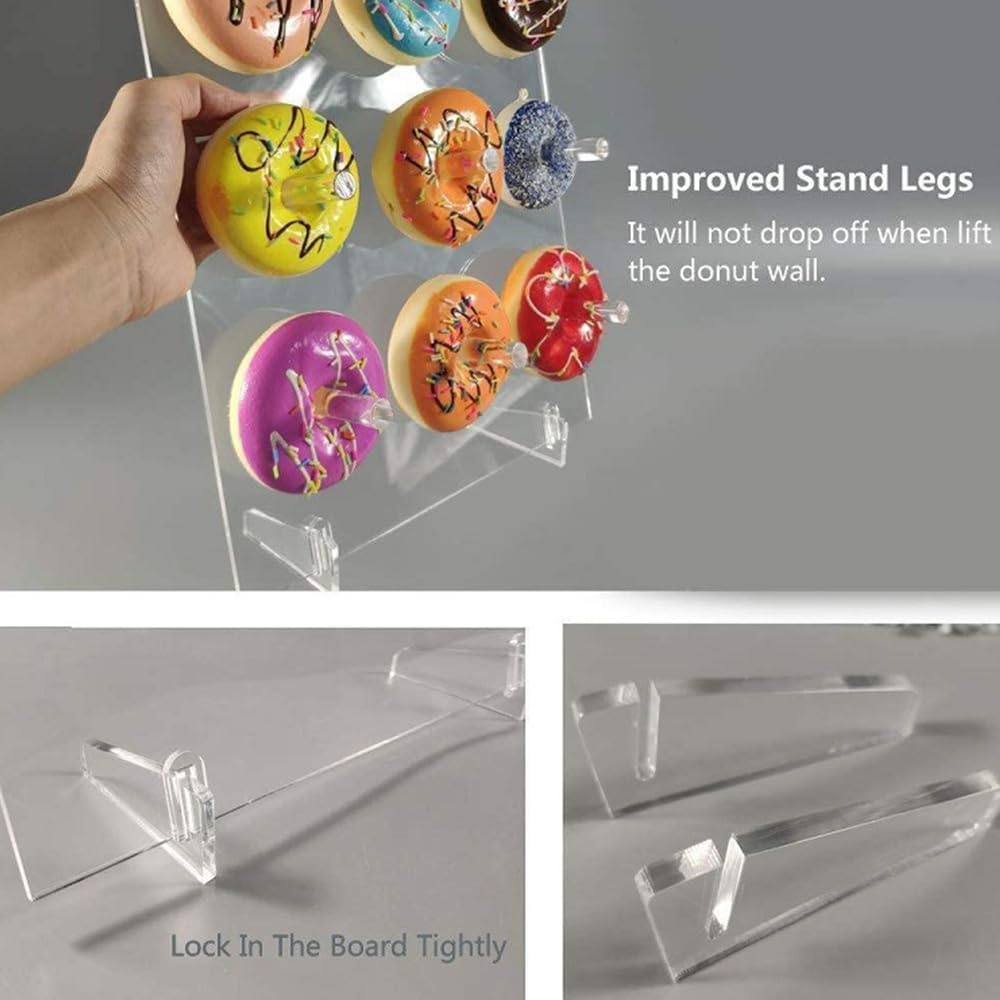 Stand Holder Candy Doughnut Party Bar Event 9 Holes Acrylic Donuts Wall Display image number 1