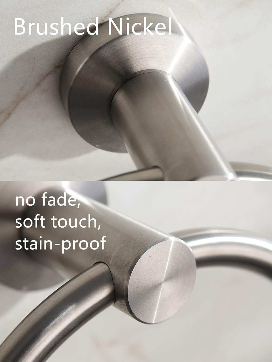 Towel Ring Brushed Nickel, Bath Hand Towel Ring Stainless Steel Adhesive No Drill Hanging round Towel Holder for Bathroom - Brushed Gold image number 7