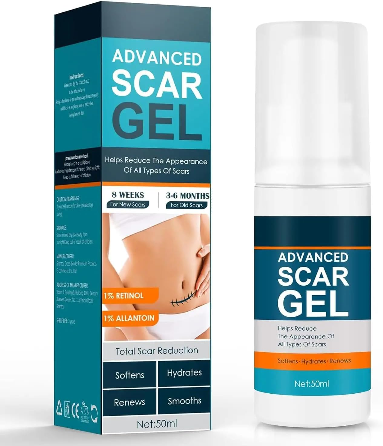 STR- Silicone Scar Removal Gel &ndash; Scar Away Cream for C-Section, Stretch Marks, Acne & Surgery &ndash; Smoothes Old & New Scars &ndash; Fast Absorbing, Hospital-Grade, Painless Formula &ndash; 1.7 Fl Oz'. image number 6