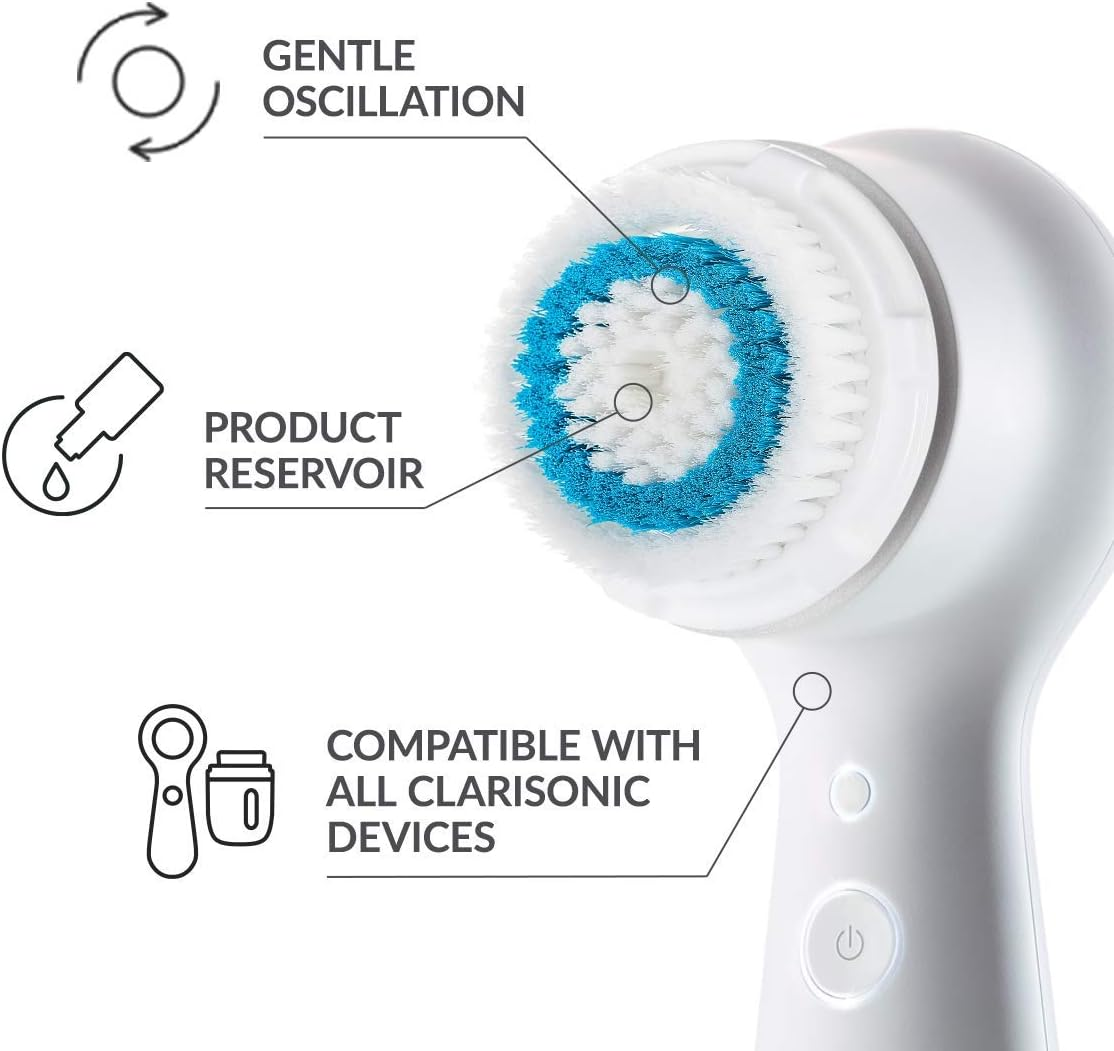 Clarisonic Deep Pore Facial Cleansing Brush Head Replacement | Compatible with Mia 1, Mia 2, Mia Fit, Alpha Fit, Smart Profile Uplift and Alpha Fit X image number 1