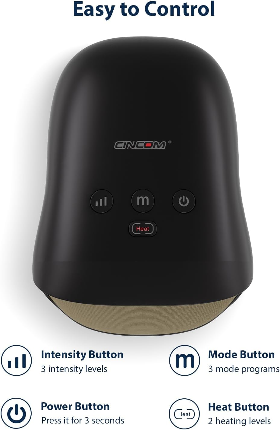 CINCOM Hand Massager - Cordless Hand Massager with Heat and Compression for Arthritis and Carpal Tunnel - Gifts for Women (Black) - White image number 6