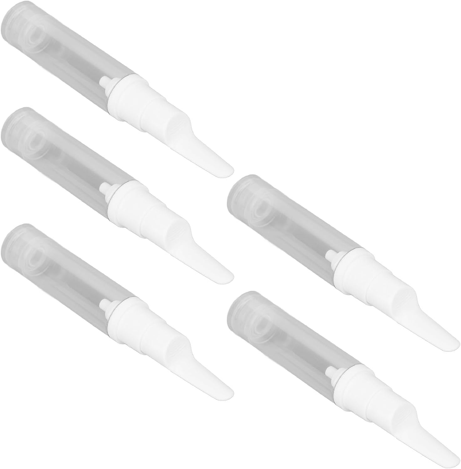 5Pcs Duckbill Nozzle Vacuum Pump Bottle Clear Refillable Travel Dispenser Container for Eye Cream Lotion 10Ml image number 6