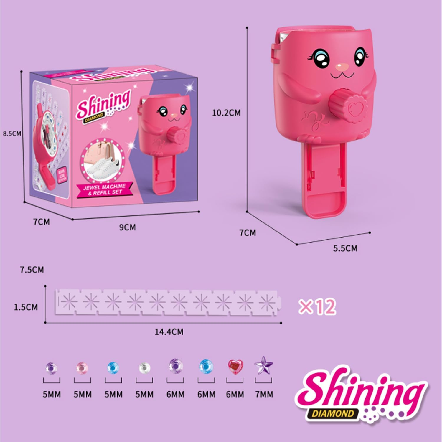 Hair Bedazzler Kit with 240Pcs Rhinestones Diamonds Jewels, Quick and Easy Hair Glitter Machine for Women, Hair Gem Stamper with 120 Glitter Diamonds for Hair, Fashion, Anything. image number 6