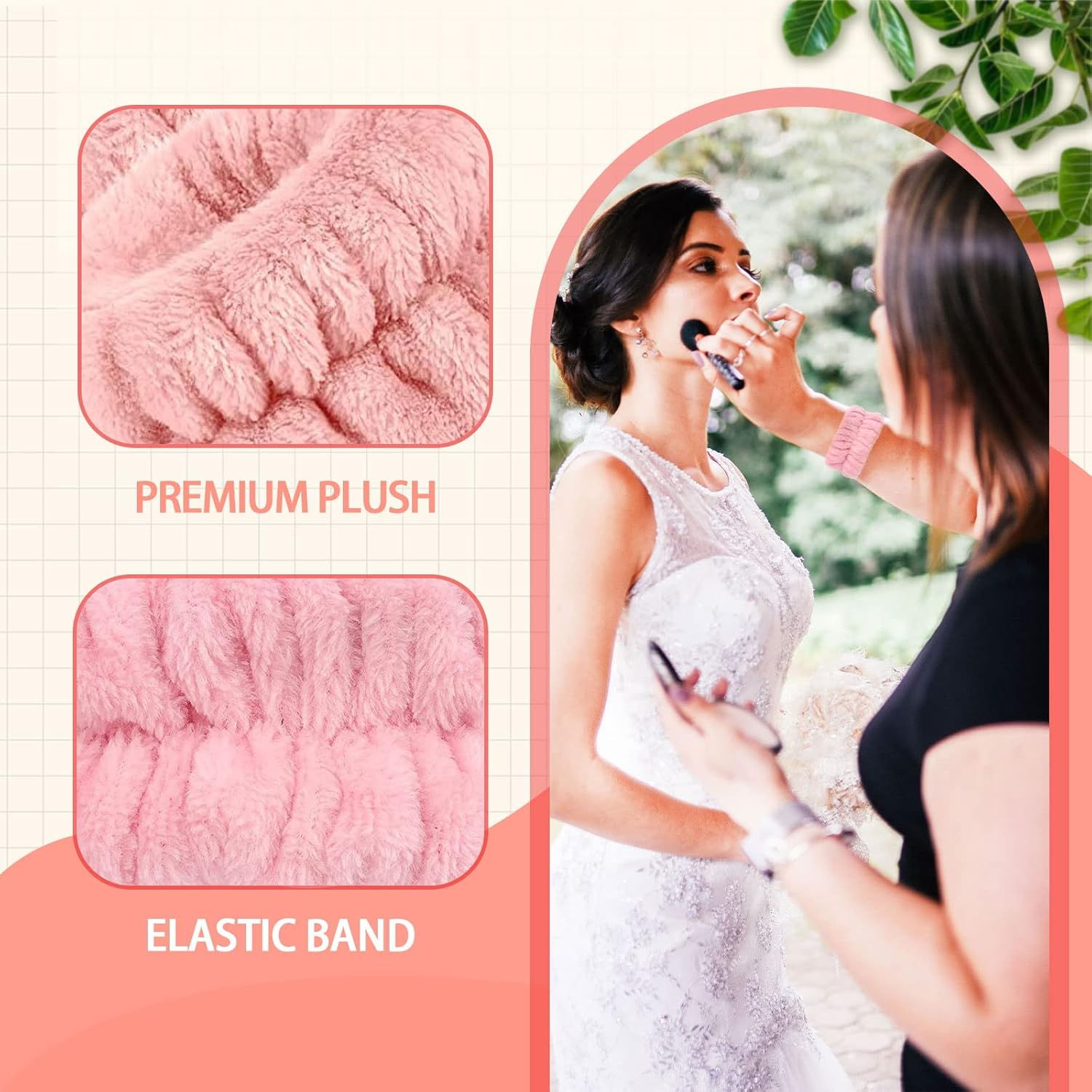 PMELCXD 4 Pairs Wrist Spa Bracelets Microfiber Washable Face Absorbent Bracelets for Women Girls Prevent Liquid Slipping down Your Arms image number 1