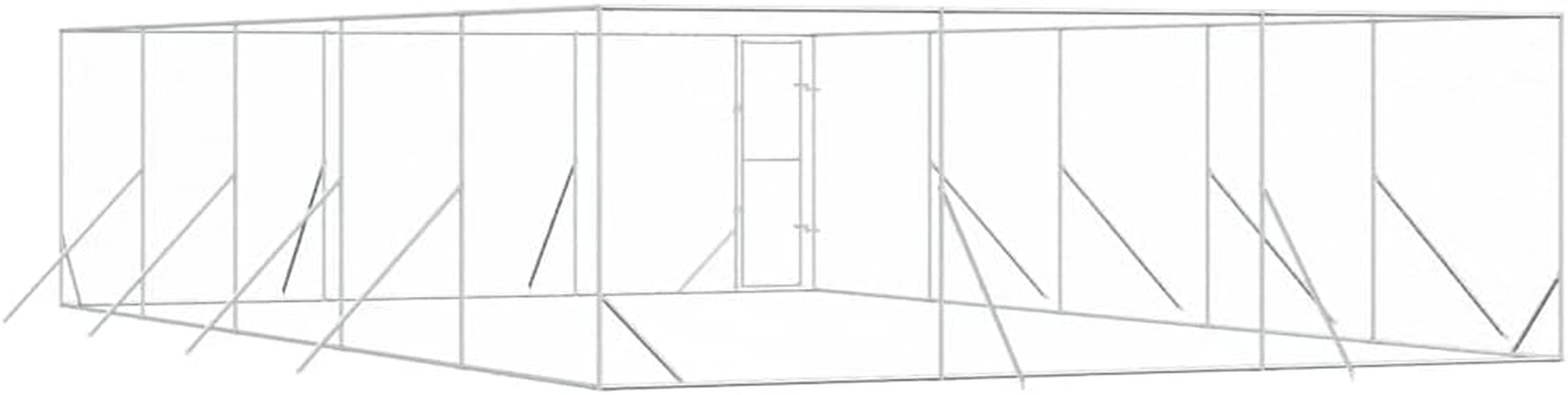 Outdoor Dog Kennel Silver 6X10X2 M Galvanised Steel Pet Shelter Large Enclosure image number 2