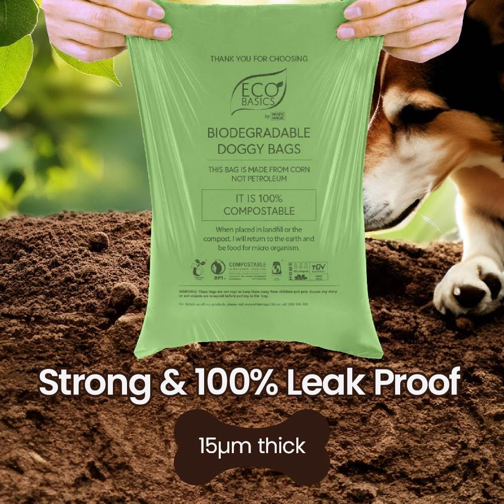 Eco Basics White Magic Biodegradable Doggy Bags (8 Rolls) image number 1