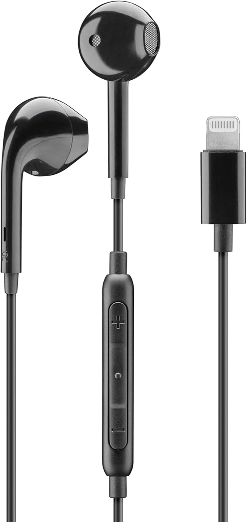 Music Sound Ergonomic Wired Capsule Headphones with Lightning MFI Connection - White