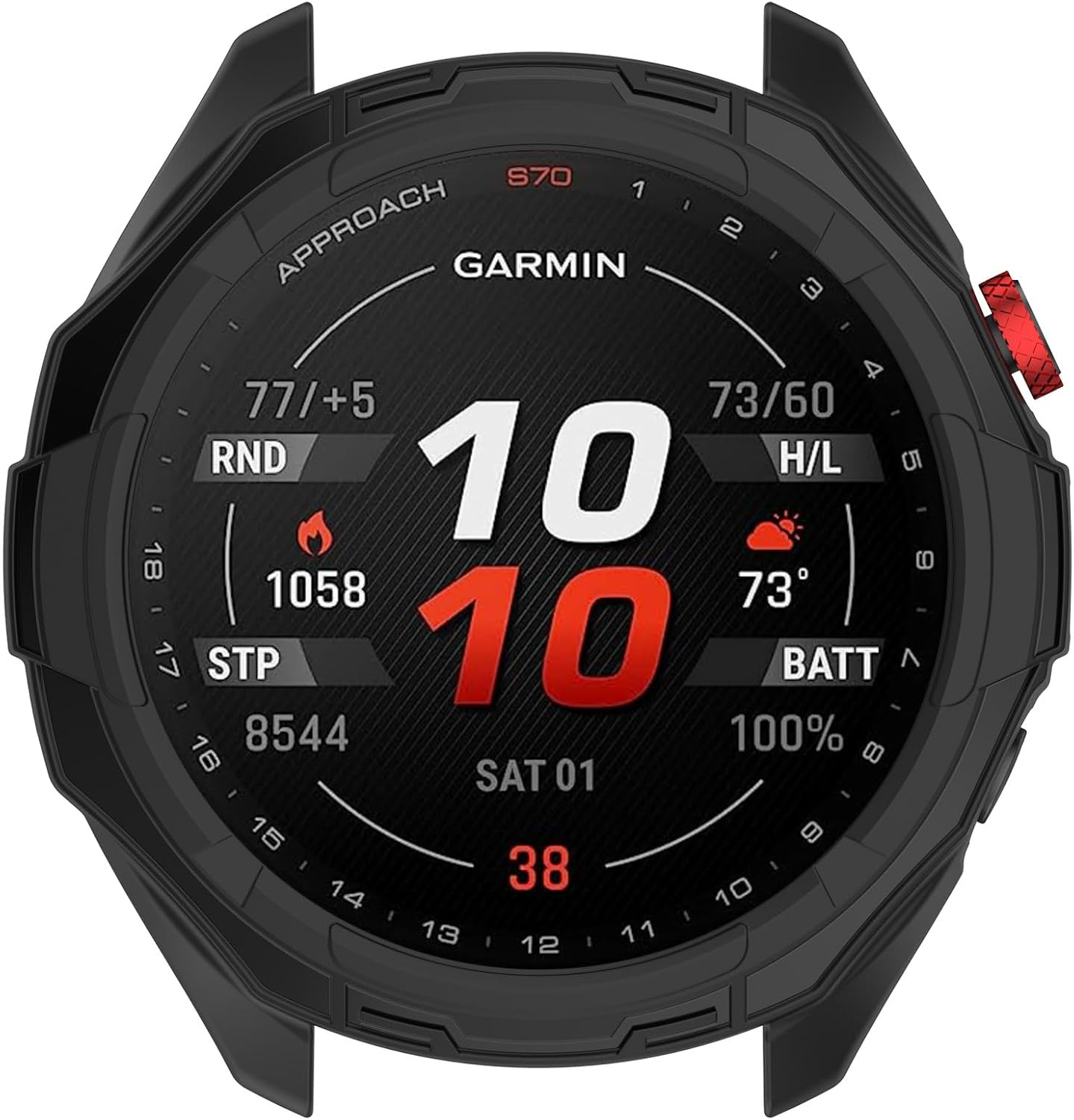 Screen Protector Case Intended for Garmin Approach S70(47Mm) Smartwatch Accessories Colorful Covers Scratched Resistant Full Protective Cover for Approach S70(47Mm) (Black) image number 5