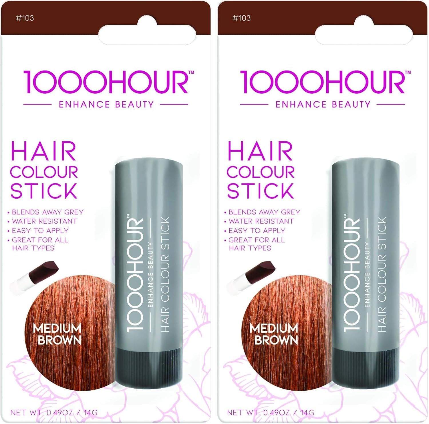 1000 HOUR Hair Colour Stick, Medium Brown, 14 G