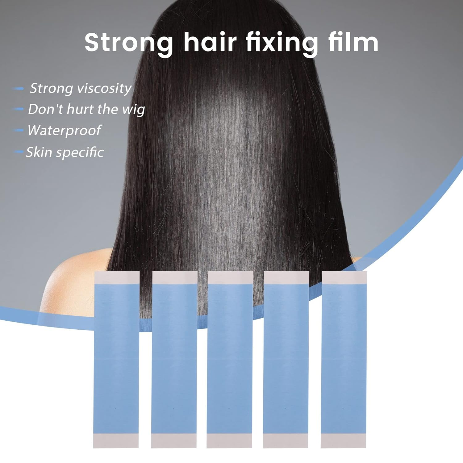 RESFNSE 36Pcs/Lot Strong Wig Tape Double Sided Adhesive Extension Hair Tape Strips Waterproof for Toupee/Lace Wigs Film Adhesive image number 4