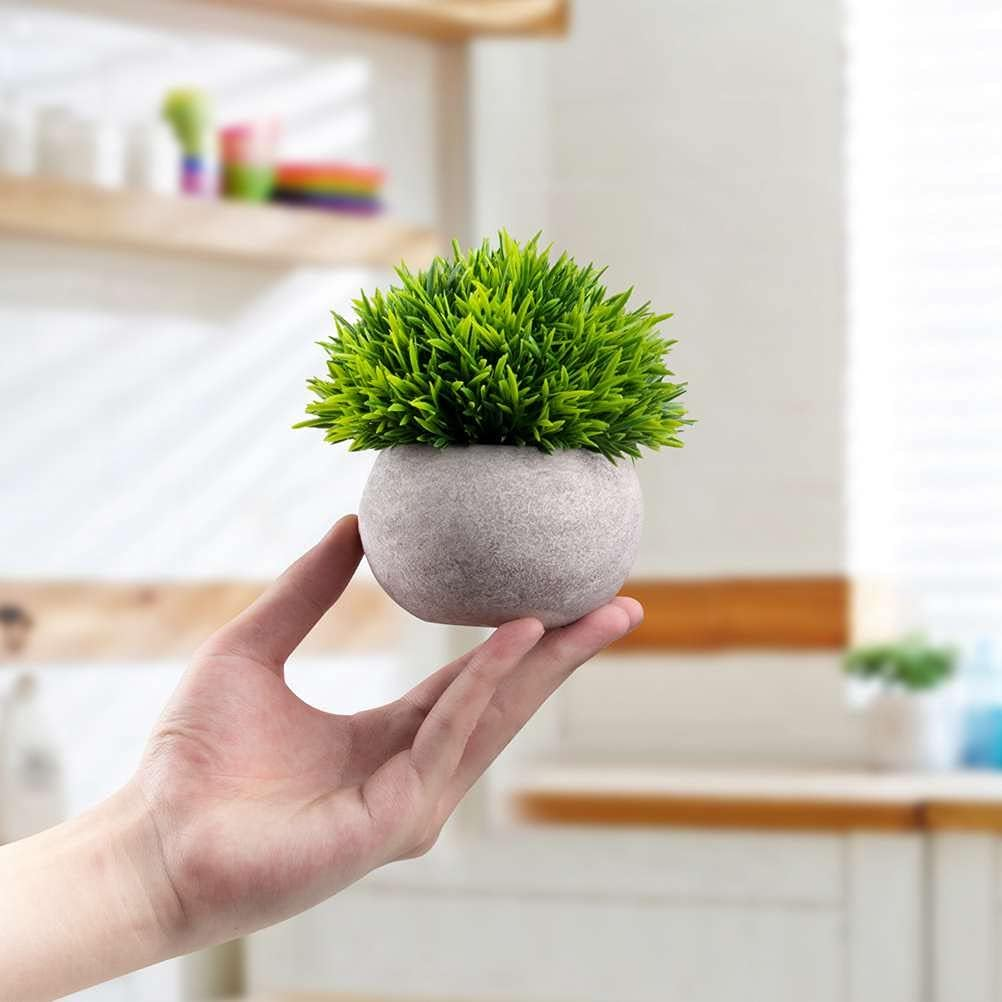 Artigreen 4Pots Artificial Plants Mini Fake Shrubs in Pots Small Faux Plants Decor Cute Artificial Greenery for Home Bedroom Indoor Office Desk Shelves Bathroom Farmhouse Coffee Table Decor image number 2