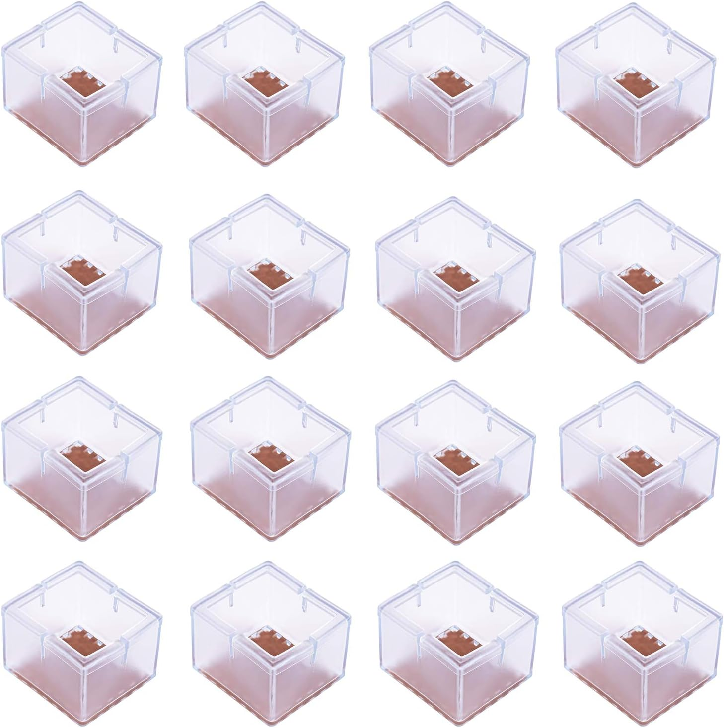 Maydahui 16PCS Square Chair Leg Floor Protectors Silicone Table Furniture Feet Covers Caps Felt Pads Prevents Scratches Fit 1-13/14 to 2-1/6 Inch（49-55Mm） image number 2