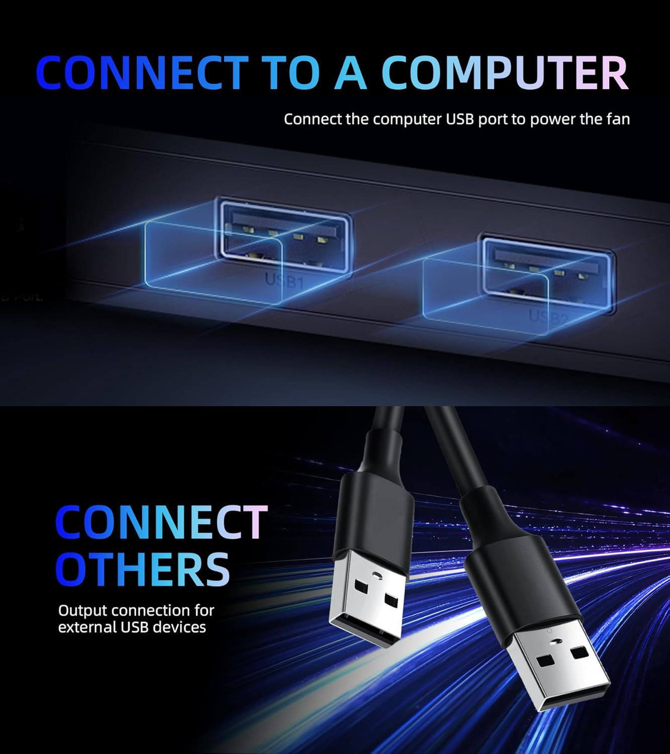 Laptop Cooling Pad with Adjustable Height, Dual 5.1" Quiet Fans & 2 USB Ports - Ergonomic Cooler Stand for 12"-15.6" Laptops (Dell, Macbook, HP, ASUS, Gaming)