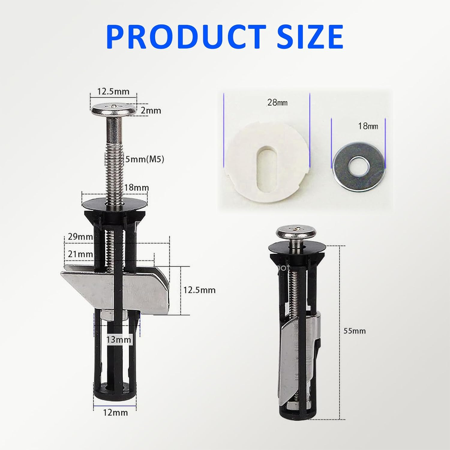 2-Pack Toilet Seat Bolt Kit - Stainless Steel Toilet Seat Screws Replacement Kit for Easy Installation, Durable Toilet Seat Fasteners and Bathroom Hardware Maintenance Accessories image number 1