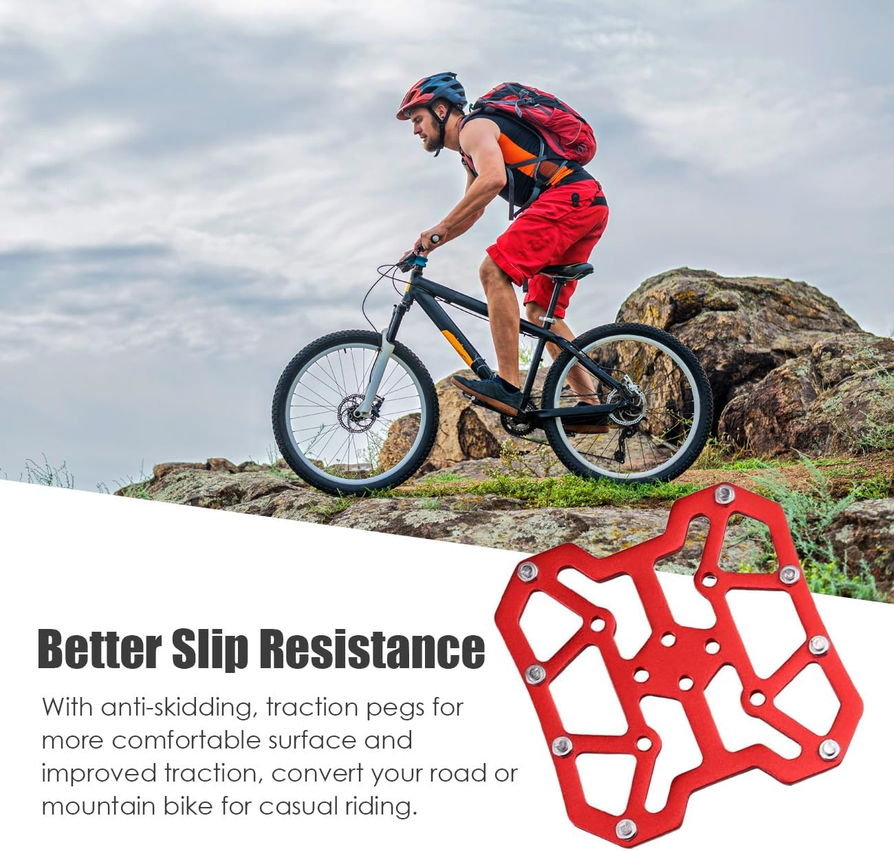 Clipless Platform Adapter for Shimano SPD&SPD-SL Bike Clipless Pedal Adapter Convert to Universal Platform Pedal for Mountain Bike Road Bike Cycle - Black image number 3