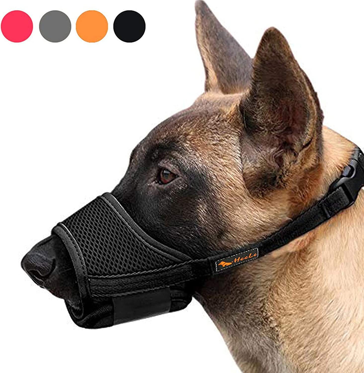 HEELE Dog Muzzle Breathable Mesh and Durable Nylon Dog Muzzle with Adjustable Loop and Soft Pad Dog Training Muzzle Prevent for Barking Biting Chewing (Green, XL)