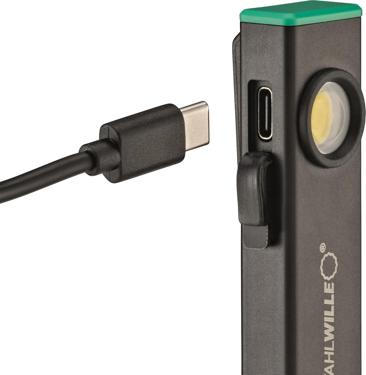 STAHLWILLE Mini LED Work Light 13134 with Retaining Clip and Magnet, up to 500 Lumen, 3 Hours Light Time, Integrated Battery, USB-C Torch, Black image number 2