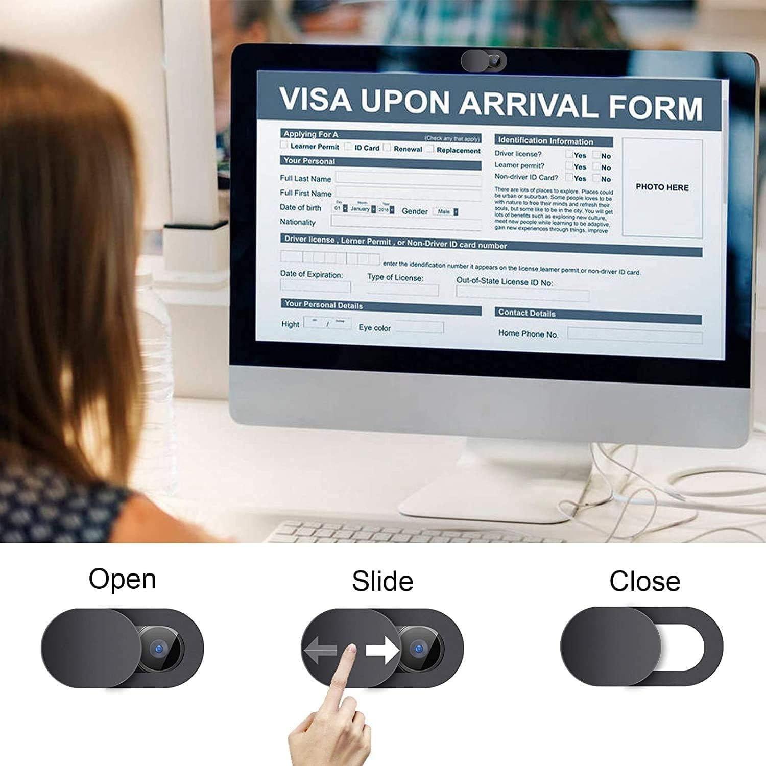 Webcam Cover Slide, Upgrade Ultra-Thin Camera Covers Compatible for Laptop Apple Macbook Ipad Pro Imac Cell Phone -Protect Your Privacy Security(6-Pack)