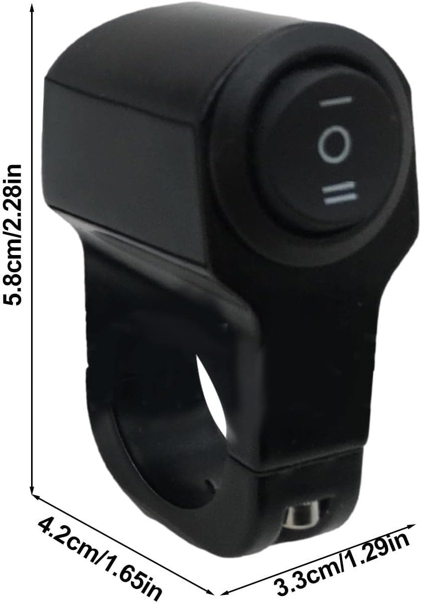 Motorcycle Headlight, 220W Motorcycle -Off, 12-60V Input Voltage Aluminum Alloy Third Gear Handlebar/Off for Motorcycle Helves image number 3