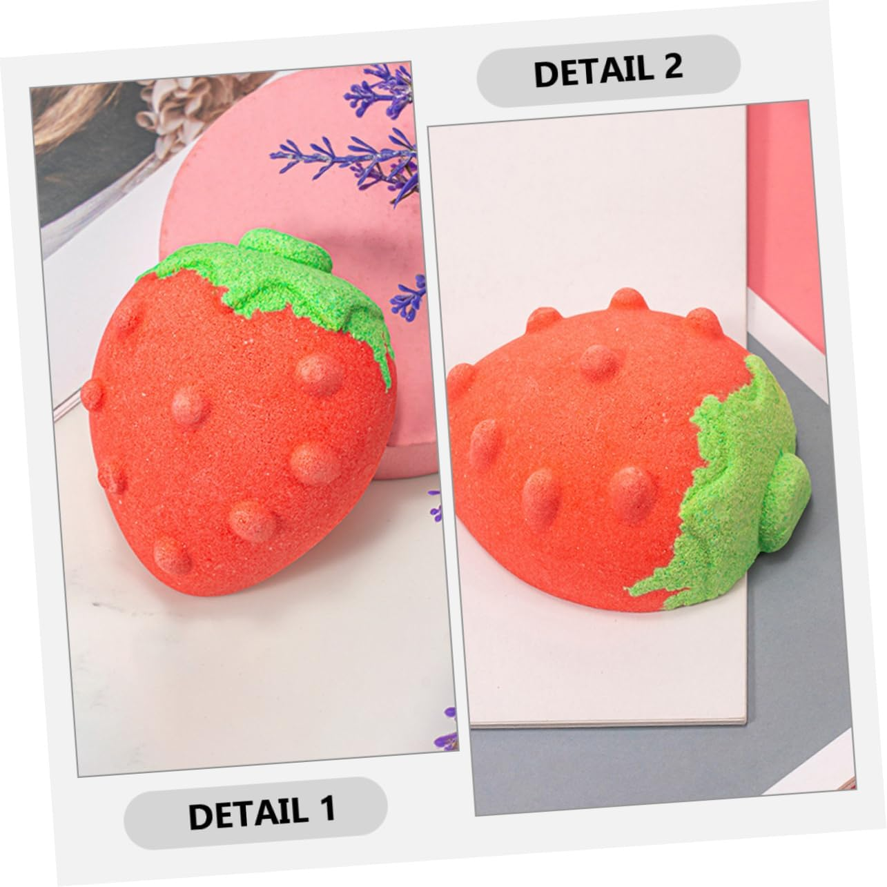 Anneome 4Pcs Bathing Bath Salt Bomb Bubble Making Strawberry Shape Boys and Girls Bubble Bath for Women Portable Spa Bomb image number 5