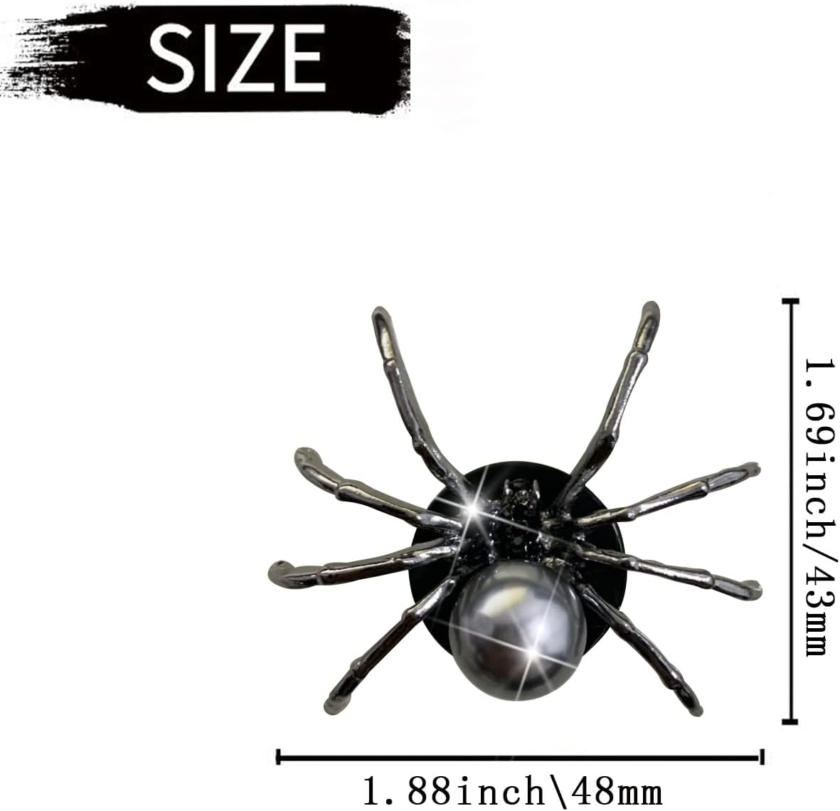 4 Pcs Bling Spider Car Air Fresheners Vent Clips, Cute Lovely Spider Car Air Vent Clips Funny Diamond Diffuser Vent Clip Decoration Interior Decor Bling Accessories for Women Men（Black） image number 5