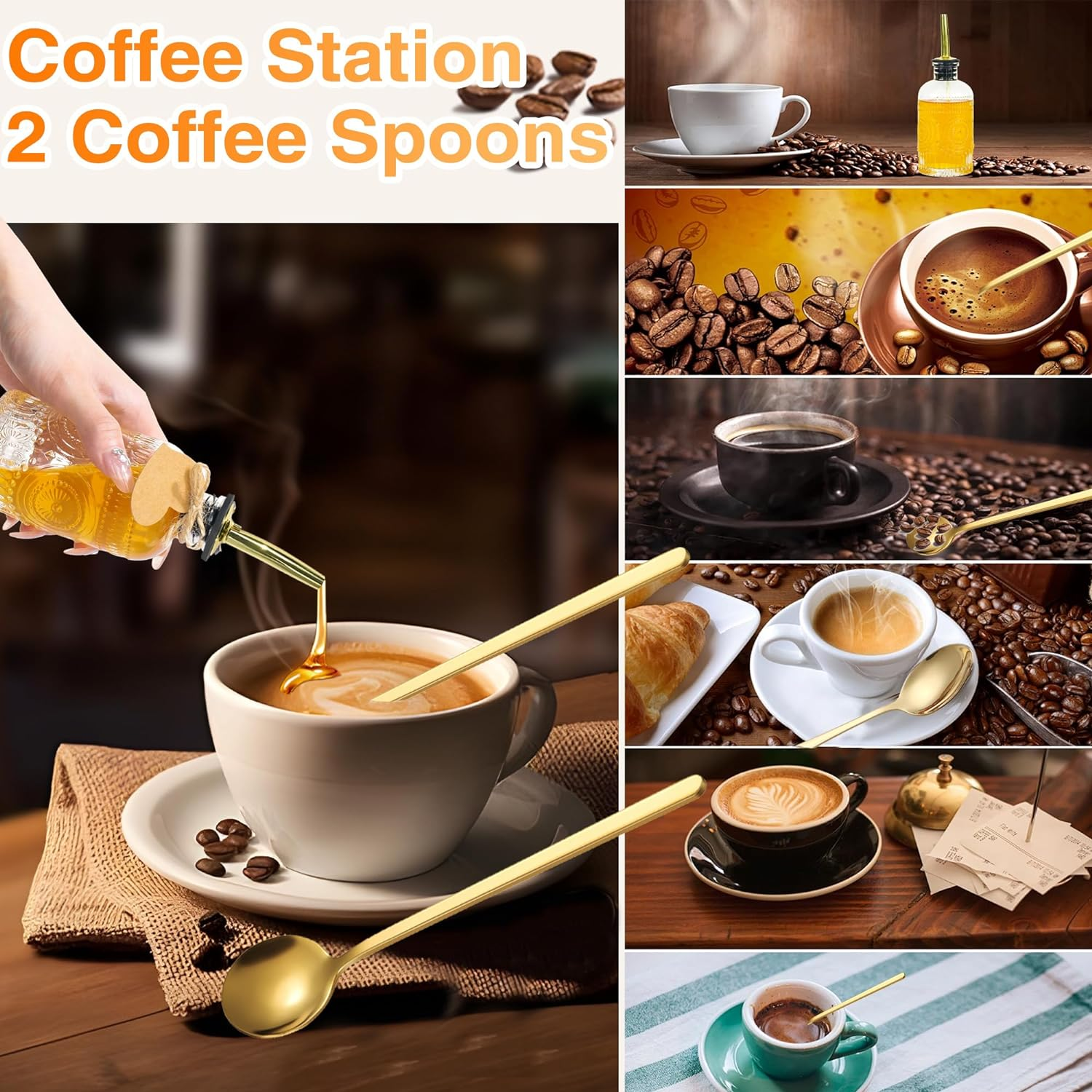 Oudizz Coffee Syrup Dispenser Set 2 Pcs - 200Ml Syrup Dispenser Glass with Metal Pour Spout for Coffee Bar - Honey Jar Honey Dispenser Refillable for Kitchen - Pack Of 4 image number 5