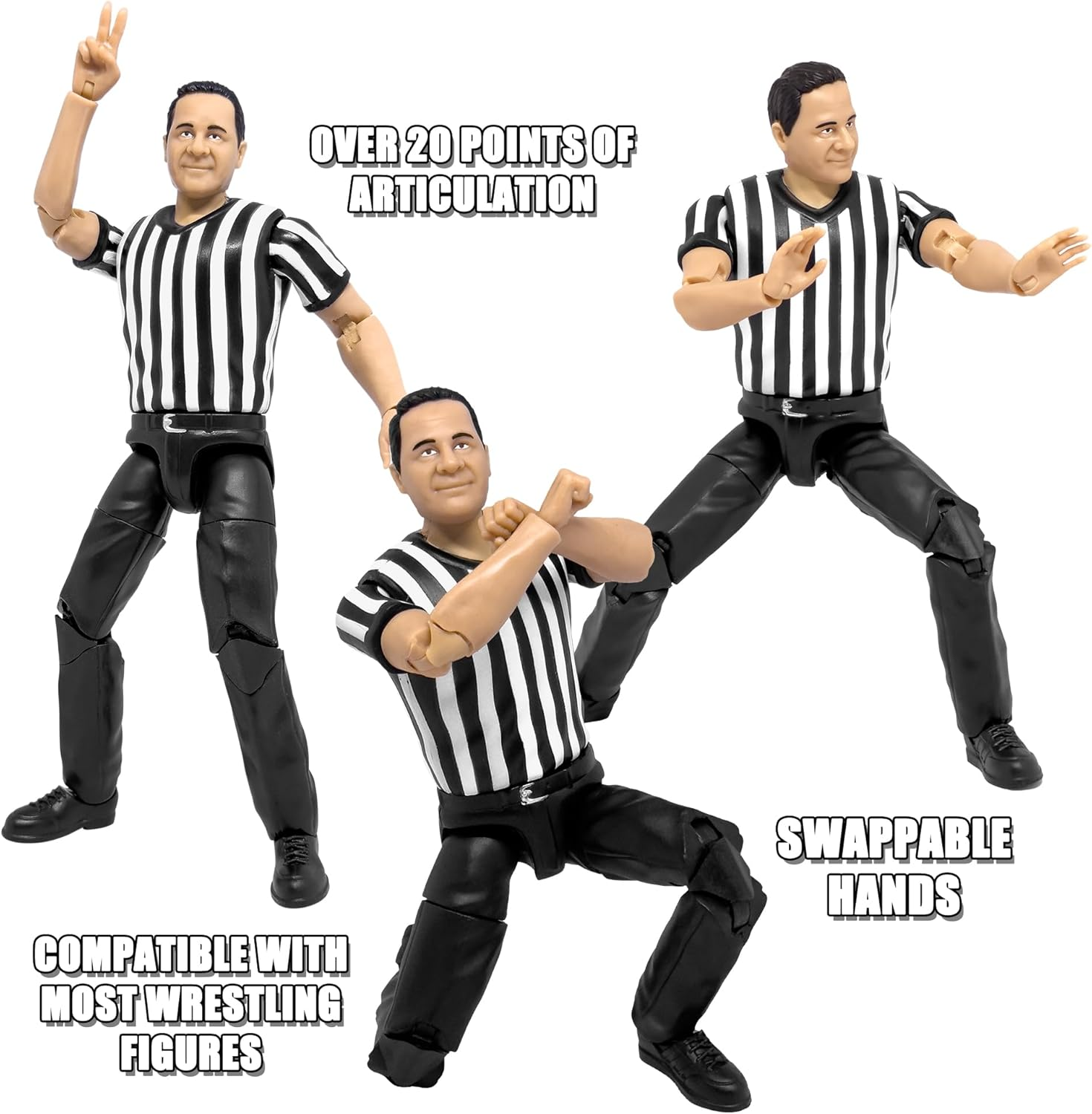 Special Deal: Talking Referee & Ring Announcer Wrestling Figures image number 4