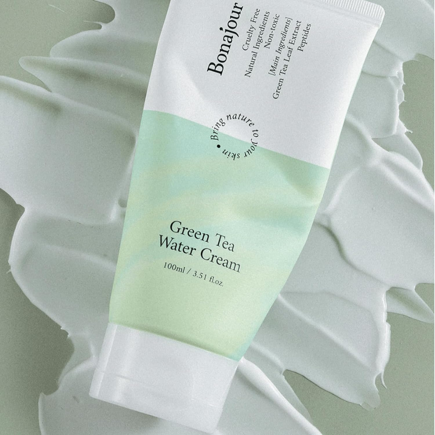 [Bonajour]Green Tea Natural Moisturizing Cream for Dry and Sensitive Skin, Best Face Moisturizer 100Ml